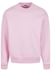 Urban Classics Herren Rundhalspullover "Urban Classics Fluffy Crewneck", pink, casual, Gr. 4XL, unifarben, 70% Baumwolle, 30% Polyester, Pullover