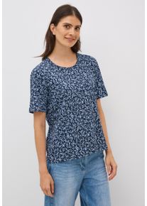 Cecil Damen Print-Shirturban dunkelblau, casual, Gr. XXL, bedruckt, Web, 100% Baumwolle, Shirts, aus reiner Baumwolle