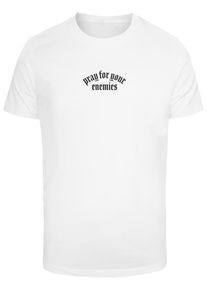 MisterTee Herren T-Shirt "MisterTee Herren Pray For Your Enemies Tee", weiß, casual, Gr. M, bedruckt, 100% Baumwolle, Shirts