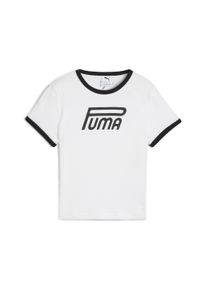 Puma Damen T-Shirt "FUTURE.Puma.ARCHIVE Graphic Slim T-Shirt Damen", weiß, Gr. XS, 100% Baumwolle, Shirts