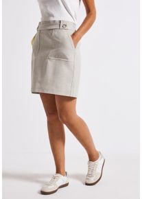 Street One Damen Minirock, beige, casual, Gr. 46, unifarben, Stoff, 64% Viskose, 31% Polyester, 5% Elasthan, Röcke, mit seitlichen Einschubtaschen