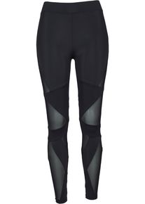 Urban Classics Damen Leggings "Urban Classics Damen Ladies Triangle Tech Mesh Leggings", schwarz, Gr. L, unifarben, 80% Polyamid, 20% Elasthan, Hosen