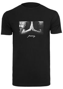 MisterTee Herren T-Shirt "MisterTee Herren Pray Tee", schwarz, casual, Gr. XXL, unifarben, 100% Baumwolle, Shirts