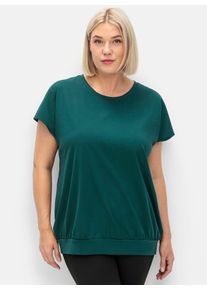 sheego Damen Funktionsshirt "Funktions-Shirt", blau, Gr. 44, 73% Baumwolle, 27% Polyester, Shirts