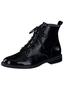 Paul Green Damen Schnürstiefelette "Paul Green Stiefelette Leder", Gr. 40, schwarz, Leder, casual, Schuhe