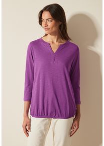 Cecil Damen 3/4-Arm-Shirt, lila, casual, Gr. XXL, unifarben, Web, 100% Baumwolle, Shirts, mit 3/4 Ärmeln