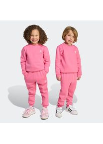 Kinder Trainingsanzug "CREW SET", pink, sportlich, Gr. 110, adidas originals, Obermaterial: 70% Baumwolle, 30% Polyester, Sportanzüge