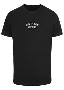 MisterTee Herren T-Shirt "MisterTee Herren Pray For Your Enemies Tee", schwarz, casual, Gr. M, bedruckt, 100% Baumwolle, Shirts