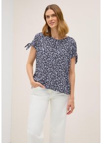 Cecil Damen Kurzarmbluseurban dunkelblau, casual, Gr. XXL, gemustert, Stoff, 100% Viskose, Blusen, aus softer Viskose