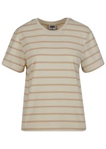 Urban Classics Herren T-Shirt "Urban Classics Damen Ladies Striped Boxy Tee", beige, casual, Gr. XL, gestreift, 100% Baumwolle, Shirts