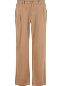 Urban Classics Herren Stoffhose "Urban Classics Pleated Twill Pants", beige, Gr. 34, unifarben, 100% Baumwolle, Hosen