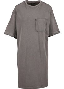 Urban Classics Damen Shirtkleid "Urban Classics Ladies Washed Jersey T-Shirt Dress", grau, klassisch, Gr. XS, unifarben, 83% Baumwolle, 17%