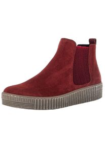 Gabor Damen Stiefelette "Gabor Stiefelette Veloursleder/Textil", Gr. 40,5, rot, Veloursleder, Textil, casual, Schuhe