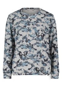 BETTY & CO BETTY & CO Damen Kurzarmshirt "Betty & Co Casual-Shirt mit Tunnelzug", grau, casual, Gr. L, Obermaterial: 97% Polyester, 03% Elasthan., Shirts, Druck