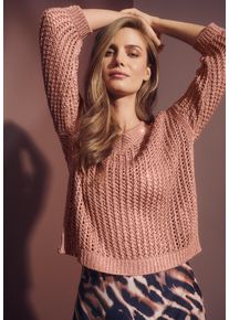 Betty Barclay Damen Strickpullover "Betty Barclay Lochstrick-Pullover mit Pailletten", rosa, Basic, Gr. 40, Strick, Obermaterial: 73% Polyacryl, 27%