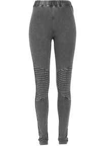 Urban Classics Damen Leggings "Urban Classics Damen Ladies Denim Jersey Leggings", grau, Gr. M, 95% Baumwolle, 5% Elasthan, Hosen