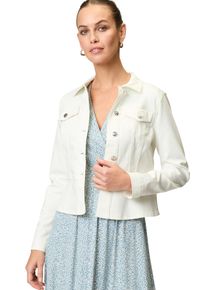 Zero Damen Jackenblazer "Zero Jeansjacke weiß mit Knopfleiste", beige, casual, Gr. 34, unifarben, Denim/Jeans, Obermaterial: 78% Baumwolle, 20%