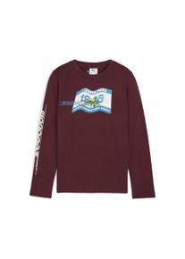 Puma Kinder T-Shirt "Super Puma Graphic Langarmshirt Jungen"ruby shimmer rot, Gr. 152, bedruckt, 100% Baumwolle, Shirts