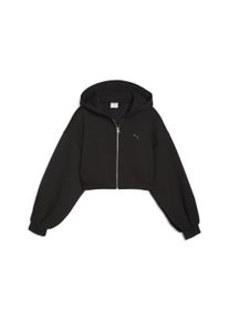 Puma Damen Hoodie "Wardrobe Essentials Sports Legacy Cropped Kapuzenjacke Damen", schwarz, Gr. M, 77% Baumwolle, 23% Polyester, Sweatshirts