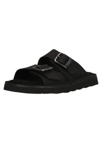 Clarks Herren Slipper "Solsbury Strap", Gr. 43, schwarz, Leder, casual, Schuhe, im unkomplizierten und komfortablen Slip-On-Design