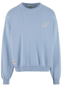 Herren Sweater "Another Cotton Lab Logo Mesh Knit Sweater", blau, Gr. XL, ANOTHER COTTON LAB, 98% Baumwolle, 2% Polyamid, Sweatshirts