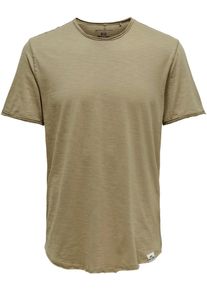 Only & Sons ONLY & SONS Herren T-Shirt "ONSBENNE LONGY SS TEE NF 7822 NOOS", grau, modisch, Gr. XXL, unifarben, Single Jersey, Obermaterial: 100% Baumwolle,