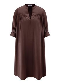 Peter Hahn - Kleid mit überschnittener Schulter, braun, Gr. 36 / S - Baumwolle