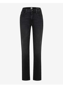 Brax Damen Five-Pocket-Hose Style CAROLA USED BLACK BLACK, denim dunkelgrau, Gr. 46K