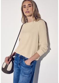 Street One Damen Sweatercotton beige, casual, Gr. 46, unifarben, Sweatware, Obermaterial: 66% Polyester, 34% Viskose, Sweatshirts, mit
