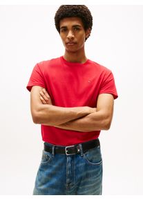 Tommy Jeans Herren T-Shirt "TJM ESSENTIAL SOLID TEE"sapphire rot, Basic, Gr. M, unifarben, Jersey, Obermaterial: 100% Baumwolle, Shirts, mit