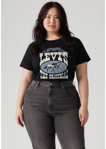 LEVI'S® PLUS LEVI'S PLUS Damen T-Shirt "PL PERFECT TEE"levi's horse poster pirate schwarz, casual, Gr. XL, bedruckt, Single Jersey, Obermaterial: 100% Baumwolle,
