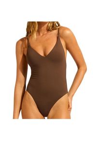 Seafolly Collective V Neck One Piece Badeanzug Damen (Gr 10 |orange)