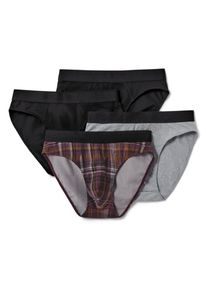 Tchibo - 4 Slips - Herren - Gr. M/5 - hellgrau/kariert