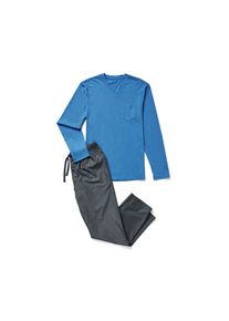 Tchibo - Pyjama mit gewebter Hose - Herren - Gr. L - dunkelblau