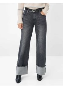 Brax Damen Five-Pocket-Hose Style MORGAN USED DARK GREY, denim dunkelgrau, Gr. 38K