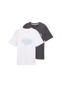 Tom Tailor T-Shirt, (Packung, 2 tlg.), mit Frontprint