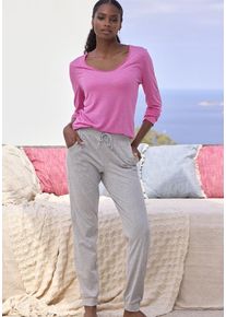 Vivance Dreams Pyjama mehrfarbig Gr. 32/34 für Damen. Rundhals und Print. Basic Schmal