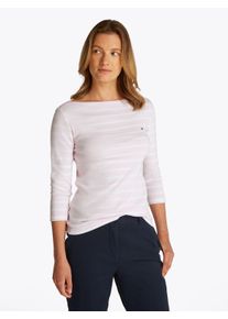 Tommy Hilfiger Damen 3/4-Arm-Shirt "NEW CODY SLIM BOAT-NK 3/4SLV"light pink, ecru stp, casual, Gr. M, gestreift, Jersey, Obermaterial: 100%
