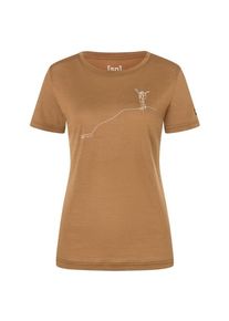 T-Shirt super.natural Bergglück Tee Damen (Gr M |beige/braun)