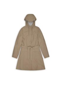 RAINS Curve Long Jacket W3 Regenjacke Women (Größe M |beige |wasserdicht)