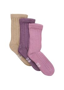 Multifunktionssocken Minymo Wool Socks Rib 3-Pack Kinder (Gr 23-26 |rosa)
