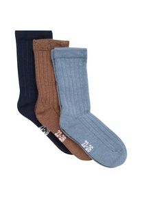 Minymo Wool Socks Rib 3-Pack Multifunktionssocken Kinder (Gr 15-18 |grau)