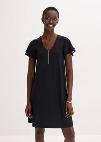 bonprix Shirtkleid mit Chiffon&auml;rmeln, schwarz, Gr.36/38 (S), klassisches Shirtkleid mit Chiffon&auml;rmeln