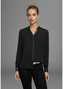AJC Damen Hemdbluse, schwarz, feminin, Gr. 44, unifarben, Web, Obermaterial: 100% Viskose. Einsatz: 100% Polyester. Beschichtung: 100% Polyurethan,
