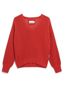 armedangels Rabeaa Crochet Lino Pullover Damen (Gr XL |rot)