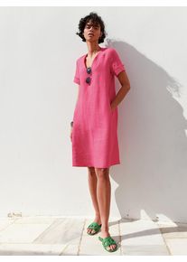 Peter Hahn Riani - Kleid mit V-Ausschnitt, rosé, Gr. 36 / S - Leinen