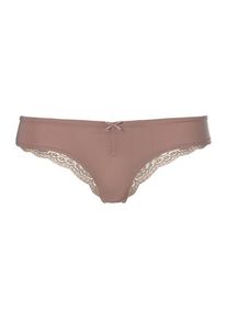 Lascana Brasilslip violett Gr. 32/34 für Damen. Mit Spitze, Schleife. Körpernah