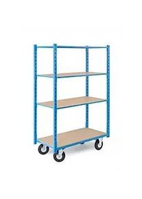 Manorga Transportwagen mit 4 Ebenen Blau 1700 x 1310 x 600 mm