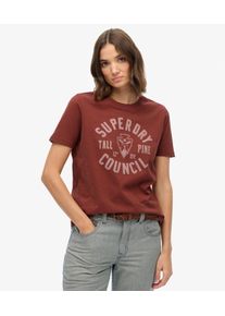 Superdry Damen Lo-fi Outdoors Relaxed T-shirt Brown - Gr&ouml;&szlig;e: 36 21024215023078DS030