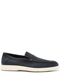 Santoni Loafer - Textured Cow Leather Loafers With Rubber Sole - Gr. 12 - in Blau - für Damen